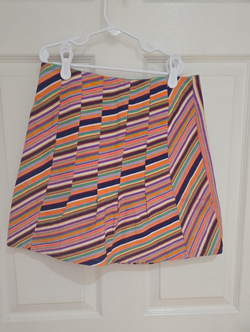 Striped Multicolor Pleated A-Line Skirt VINTAGE